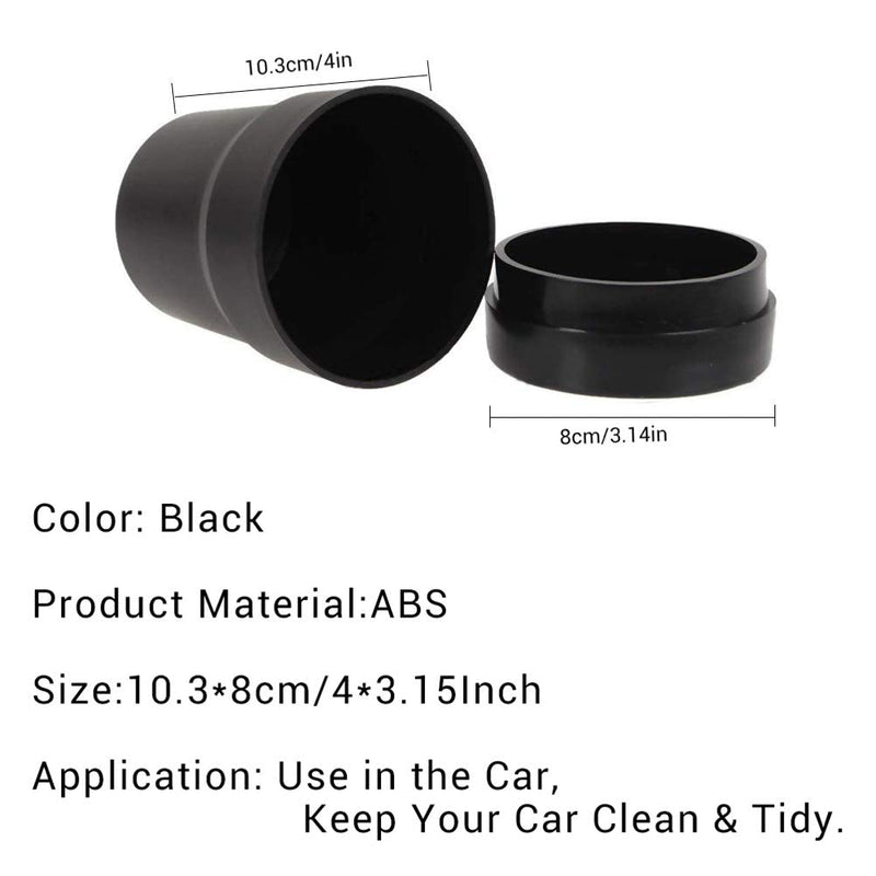 FIOTOK Car Trash Can with Lid, Mini Auto Garbage Can Leakproof Vehicle Trash Bin Fits Cup Holder in Console or Door for Automotive Car, Home, Office, Kitchen, Dinning Room 2 Packs Black-2Pack