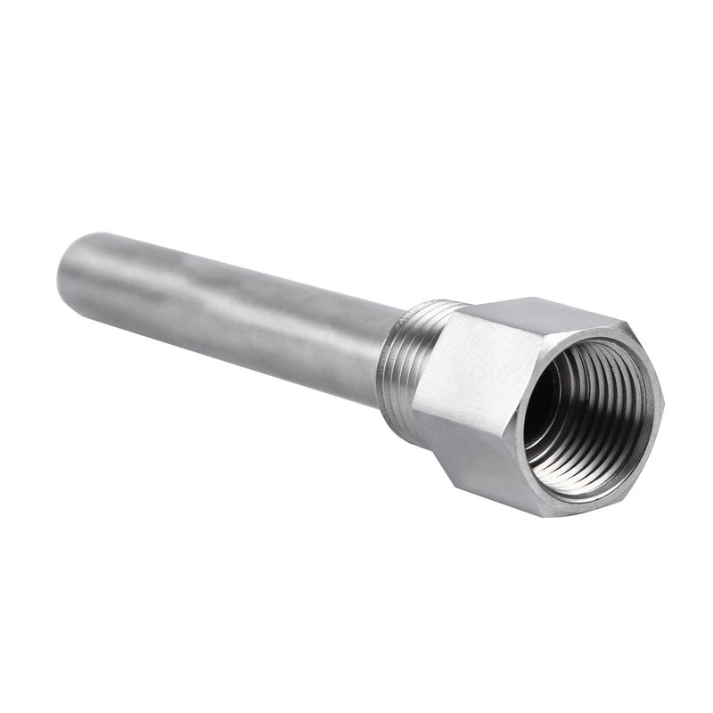 Thermowell thermometer protective sleeve made of stainless steel, 1/2 inch NPT thread for temperature sensors