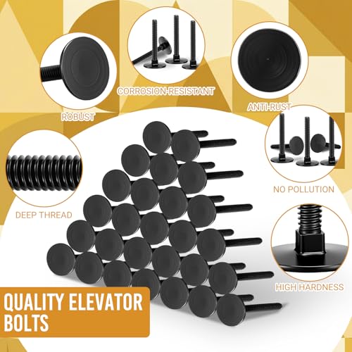 Moxweyeni 60 Pcs Elevator Bolts 1/4-20 x 2 Inch High Strength Flat Head Bolts with Square Neck Washers Galvanized Steel Elevator Fasteners for Decks, Pavilion, Clamp Holders, Motor Homes