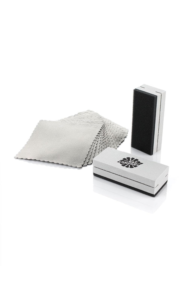 The Rag Company - Wrap N' Tuck Suede Coating Applicator Kit - Ultra Soft and Smooth Applicator for Spreading and Leveling Exterior Coatings - Reusable Foam Tool and Super Soft Suede Cloths