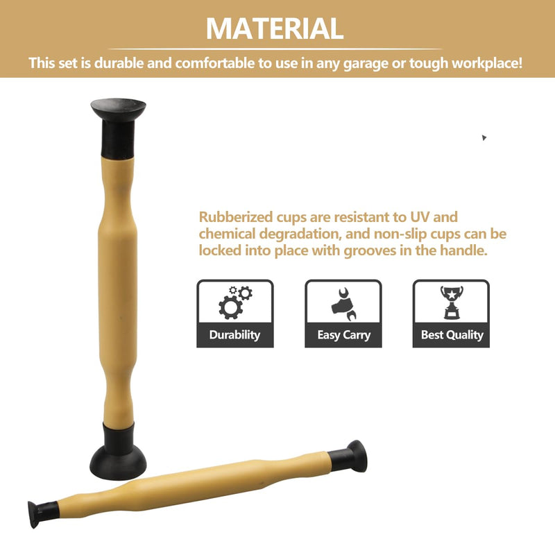 Valve Lapper Set with 4 Suction Plates, Double Ended Grip Valve Grinding Lapping Stick Tool Set for Vehicle Oil Systems Maintenance and Repair