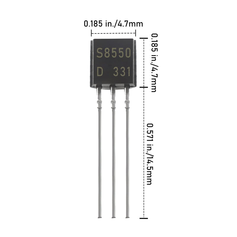 AUKENIEN BJT Transistor Transistors Assortment Kit 10 Values 250pcs NPN PNP Power General Transistors 2N2222 2N2907 2N3904 2N3906 A1015 BC327 BC337 C1815 S8050 S8550 TO-92 BJT-10 Values