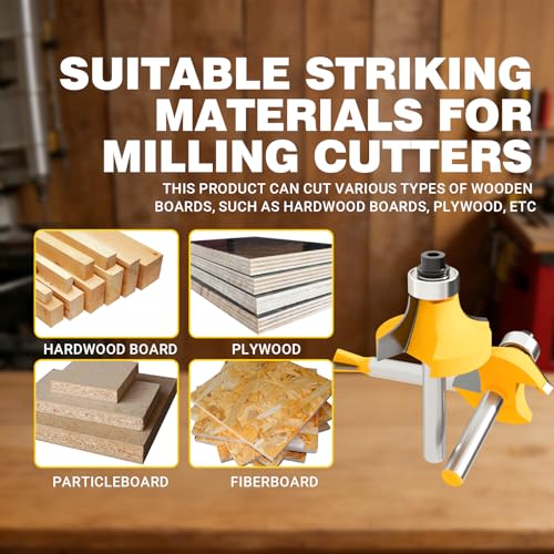 CATITO 24 Pieces Router Bits Set, 1/4" Shank, Professional Woodworking Milling Cutter Set, Tungsten Carbide, for Wood, MDF, Plywood 24 - PCS