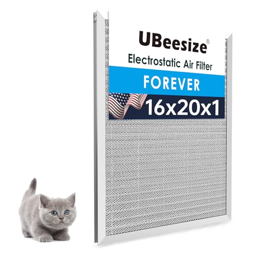 UBeesize 16x20x1 Reusable Electrostatic Air Filter HVAC AC Furnace Filter & K&N HVAC Filter Cleaner: 32 Oz Spray Bottle Filter Cleaner and Refresher