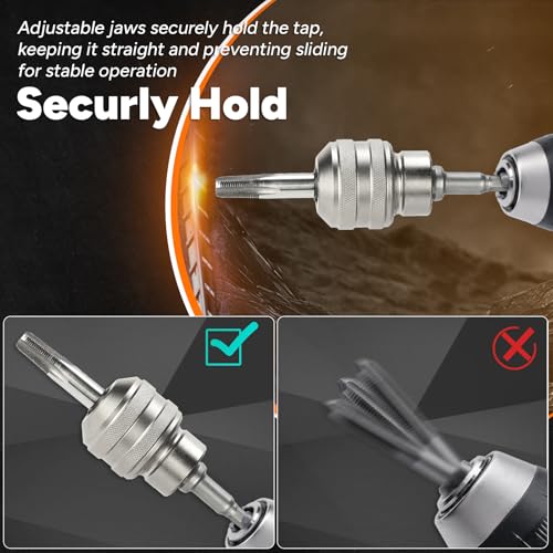 6pcs Adjustable Tap Socket Set, 1/4", 3/8", 1/2" Drive Tap Socket