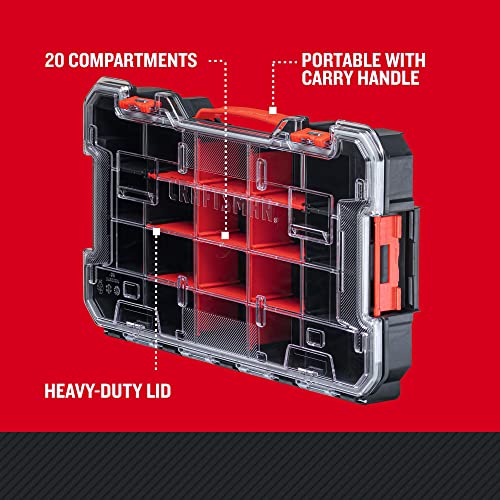 CRAFTSMAN VERSASTACK Storage Organizer, Small Parts Organizer, 20-Compartments, Lid Includes Secure Latch (CMST17828)