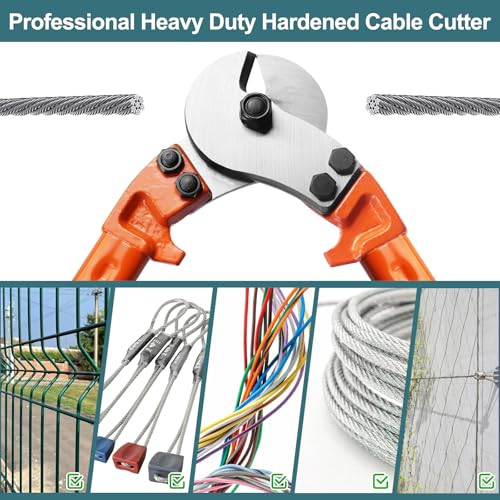 BLIKA 18'' Heavy Duty Cable Cutter, Steel Cable Cutter for Cable Railing, Cuts Up to 5/16" Stainless Steel Wire Rope, Copper and Aluminium Cables 18" 1