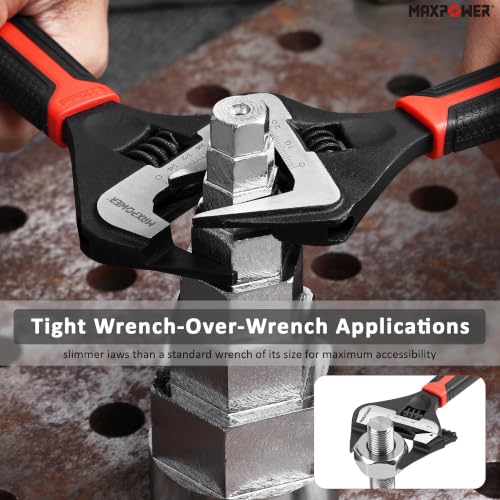 MAXPOWER 6 8 12-inch Slim Jaw Adjustable Wrench Set 6,8,12-inch