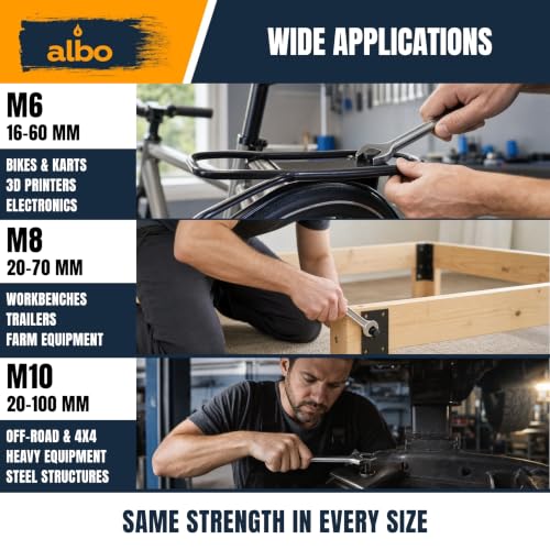 ALBO M10-1.5 x 100mm Flange Hex Bolt Kit, 40 PCS, 10.9 Black Zinc, PRO M10x100mm