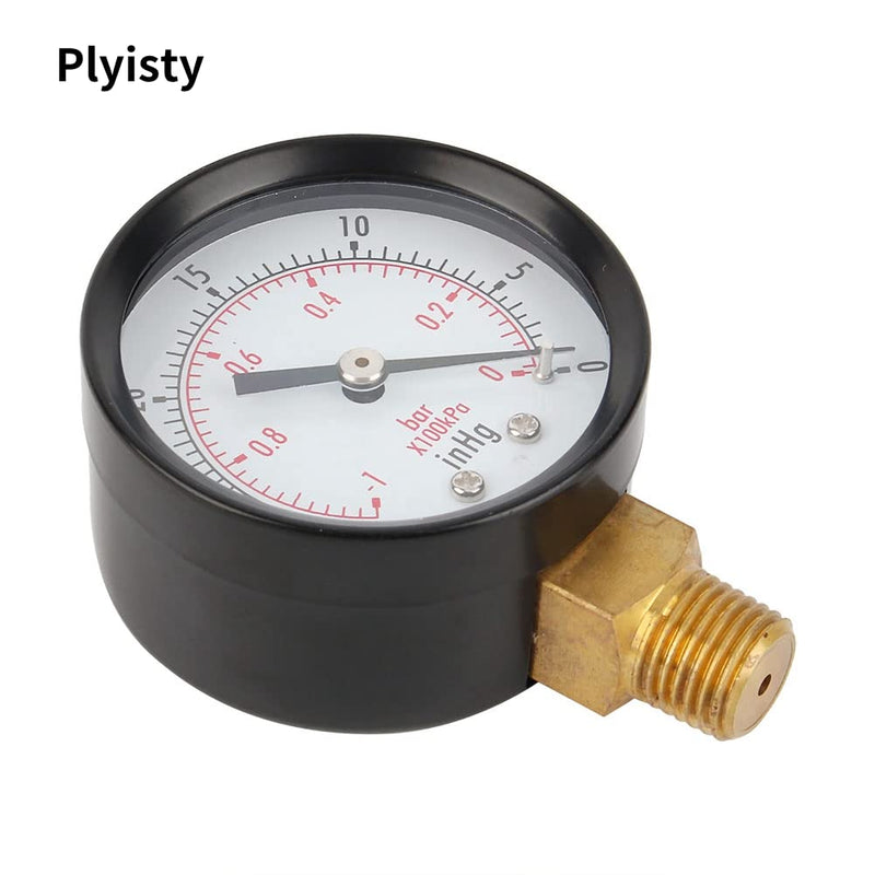 Vacuum pressure gauge, vacuum gauge 2 inch for air compressor water oil gas 1/4" NPT lower bracket MF,0～-30inHg 0～-1bar universal vacuum pressure gauge with 50 diameters 1/4 NPT