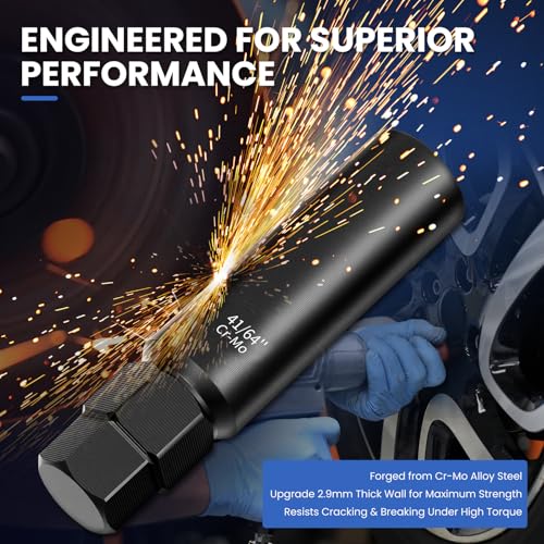 8PCS Spline Lug Nut Socket Set, CR-MO Universal Wheel Lock Removal Tool & Master Key Kit for Automotive Locking Lug Nuts, 5/6/7/12 Spline 8PCS Spline Lug Nut Socket Set