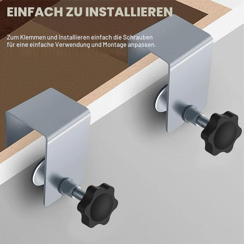 Pack of 4 Small Screw Clamps, Adjustable Table Clamp with Non-Slip Pad, C Clamp for Drawers, Cabinets Silver
