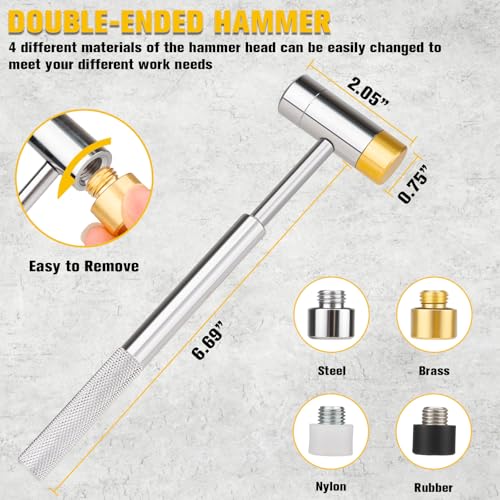 Beaiguna 23PCS Punch Set, Upgraded Roll Pin Punch Set Mechanic Tools, Punch and Hammer Set with Bench Block, Steel Metal Punch Tool for Jewelry Making, Watch Repair, Mechanical Repairs, Metalworking