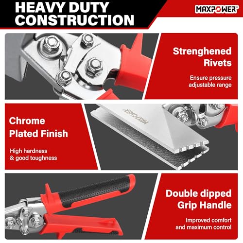 MAXPOWER Sheet Metal Hand Seamer, 3-inch and 6-inch Straight Jaw Sheet Metal Bender Tools with Ergonomic Handle, 2-Pack Metal Bending Tools 3" & 6" straight