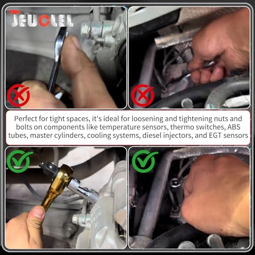 10PCS 10-19mm 3/8"Drive Diesel Injector Fuel Line Socket Wrench Set