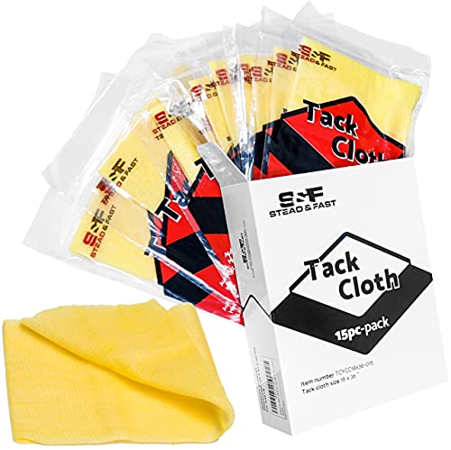 S&F STEAD & FAST Sanding Sponge 4 Pcs, 60 80 120 220 Coarse Medium Fine Grit Sanding Block/Tack Cloth 15 Pcs for Painting 18"x36"