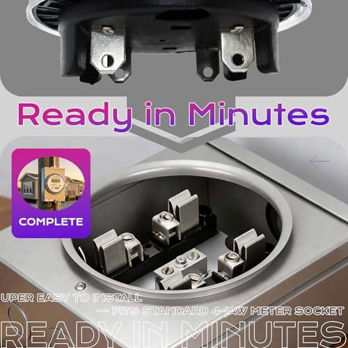 Digital Electric Sub Meters for Landlords, 120/240V CL200 Single Phase 3 Wire, Electricity Usage Meter, Power Energy Meter, kWh Sub Meter, ANSI Form 2S Electric Submeters for RV Power, Rental Units
