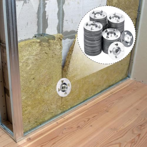 AccEncyc 600 Pcs Foam Board Fasteners Washers for Installation of Foam Board Panels 1-1/8 Inch Metal Washers for Fixing Fastening Installation