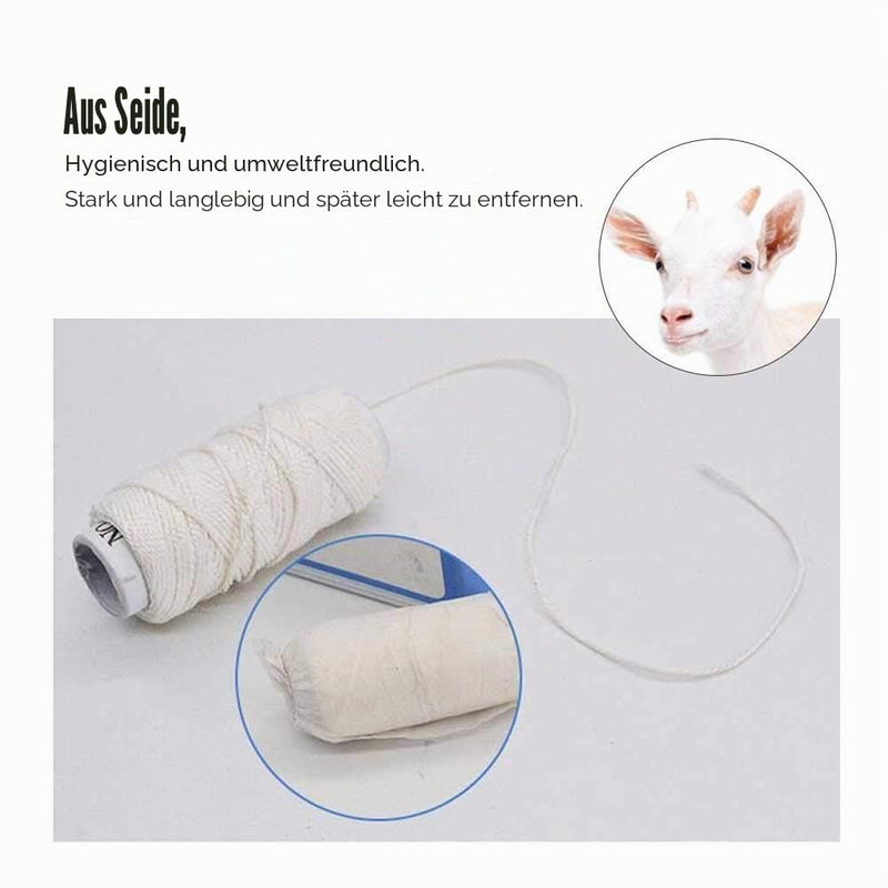 Surgical Suture Material, Silk 4.5 x 2 x 2 cm, 3 Pcs/Set, Easy to Remove Veterinary Suture Thread for Cattle (18 Gauge Suture)