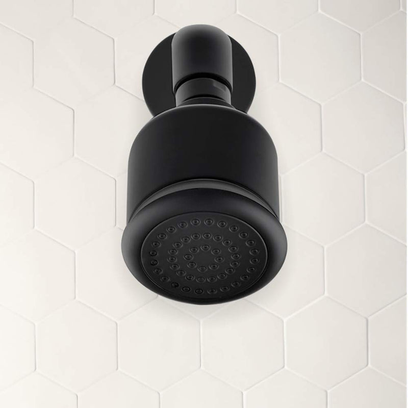 Solid Brass Shower Head - High Pressure Showerhead with Filter and 360 degrees Adjustable Swivel, Replacement for Bathroom Low Flow, Matte Black 2.8 inch Heavy Duty