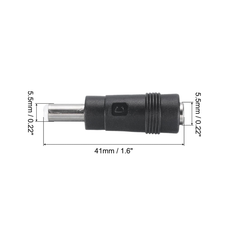 uxcell DC Power Connector Adapter, 5 Pack 5.5x2.1mm Female Jack to 5.5x2.5mm Male Plug Universal Barrel Connector for Laptop Router