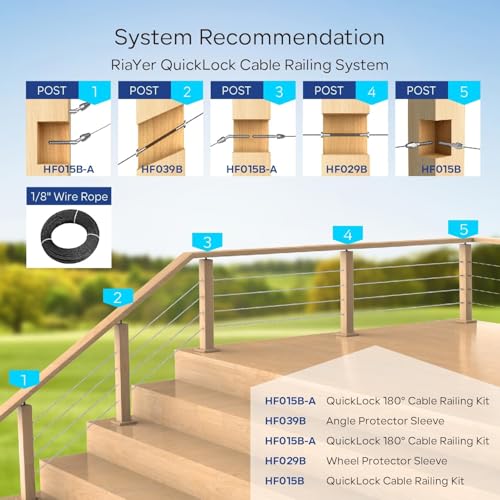 1/8" Stair Bundle: 1 Pair Silver Kit & 20 Black 30° Angle Sleeves