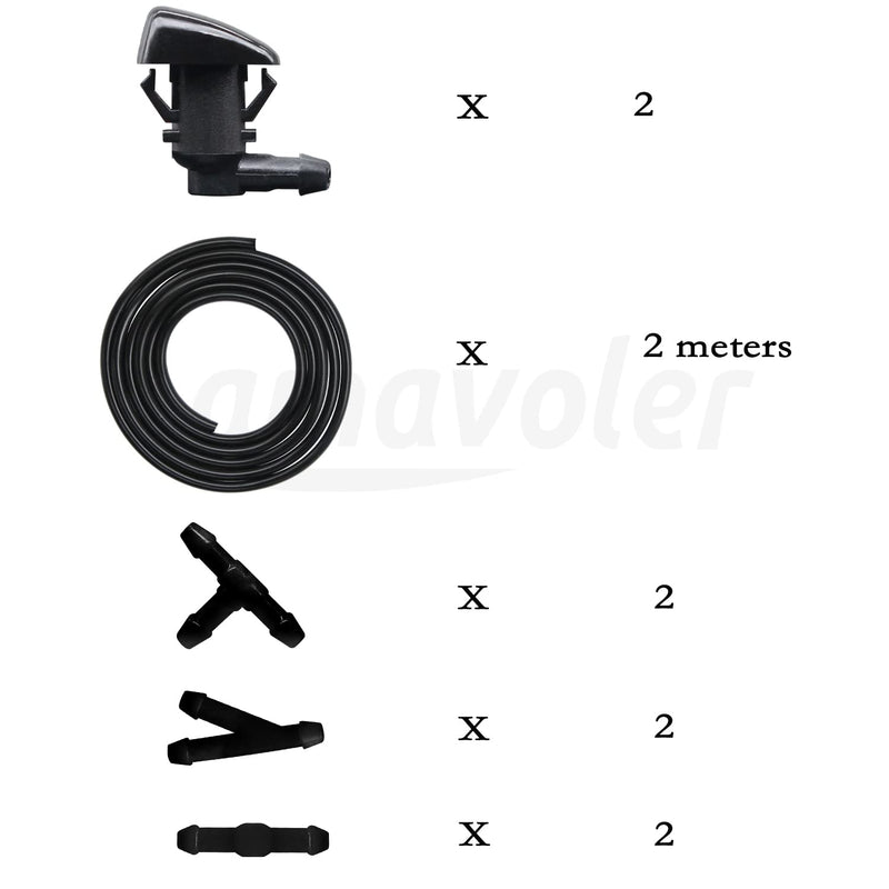 Windshield Washer Nozzles Wiper Spray Kit Replacement Fit For 07-17 GMC Acadia, 09-17 Chevrolet Traverse,07-10 Saturn Outlook, 07-11 Buick Enclave .OEM #: 25823360.