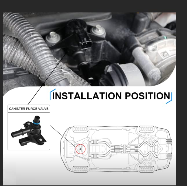 Evaporative Emissions Vapor Canister Purge Valve Compatible with Ford, Explorer, F150, F250, F350, Super Duty, Lincoln, Mazda, Mercury - Edge, Escape, Mustang Replaces AU5Z9C915B, AU5Z-9C915-B