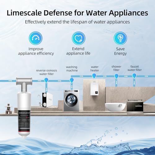[Bundle]Mizudo Whole House Scale Inhibitor with 1 Pack Replacement Cartridge, Heater Water Softener for Aqua-Pure AP431 AP430SS