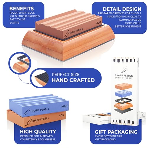 Sharp Pebble Grooved Sharpening Stones for Wood Carving Tools & Gouges