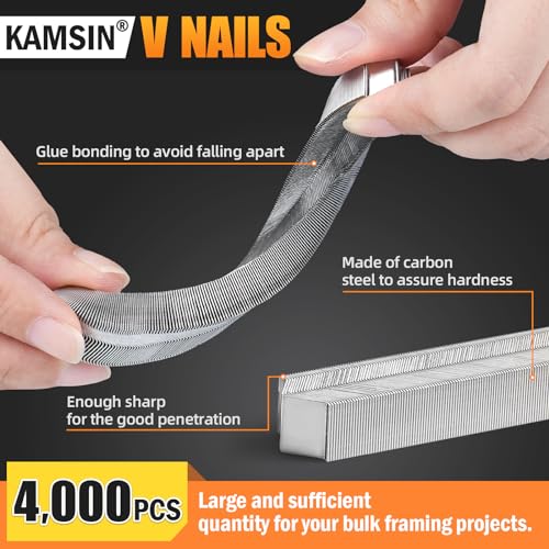 5/16"(7mm) Galvanized V Nails 30 Gauge Picture Frame Nails, 4000PCS 7mm