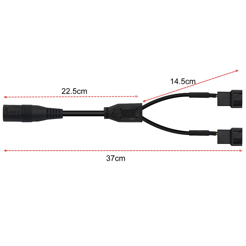 Formed 2 pieces DC power adapter plug to two 3 pin and 4 pin PC fan power adapter cable, DC5521 to 4 pin cable DC5521 to 4 pin cable