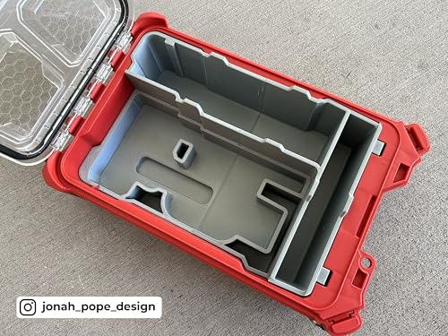 Jonah Pope Design 3D Printed Insert Designed for Milwaukee M12 Bandfile and Milwaukee Packout Organizer (Insert Only) (Black) Black