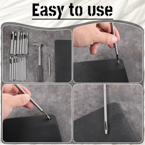 22Pcs Leather Hole Punch Tool 0.5-12mm Circle Hole Punch