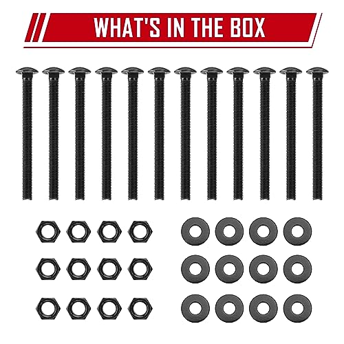 1/2" x 8" Carriage Bolt Kit, 12 Bolts, 12 Washers & 12 Nuts 1/2 x 8 in