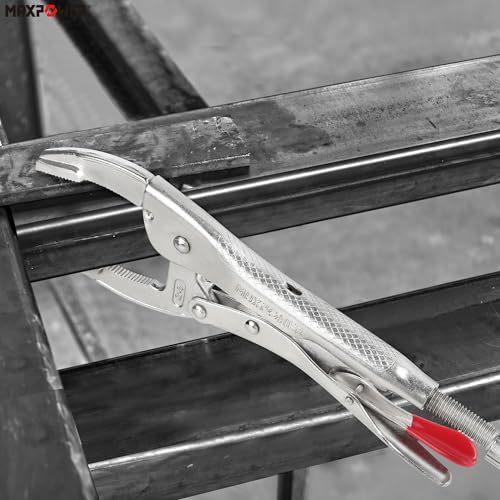 MAXPOWER Locking Pliers, 10-inch Curved Jaw Locking Plier Set, Adjustable Opening Maximum Capacity 2.5"/65mm, Large Jaw Locking Pliers, 2 Pack 10" large jaw