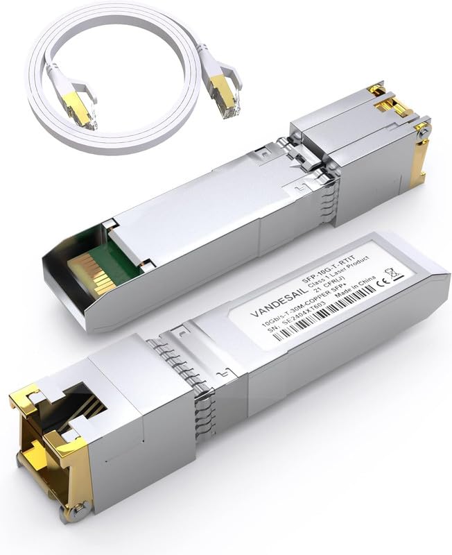 1 Pack 10GBase-T SFP+ to RJ45 Transceiver,10G SFP+ Copper Ethernet Module Compatible with Cisco SFP-10G-T-S and More,Cat6a/Cat7 SFP Modle,up to 30m(with a 1m/3FT cat8 Cable) 1.25/2.5/10GBase-T