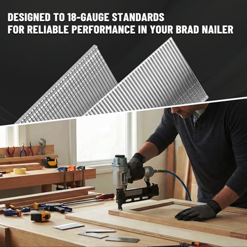 18 Gauge Stainless Steel Brad Nails, 2 Inch 18GA Brad Nails, 304 Stainless Steel Small Finishing Nail Gun Nails for Pneumatic, Electric Brad Nailer Gun (2,000 Counts) 2" Length 1-box