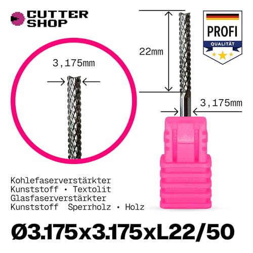 CNC Roughing Cutter for Hard Composite Materials – Carbide, Multi-Flute, Low Tear-Out | CC Series – D3.175x3.175xL22/50