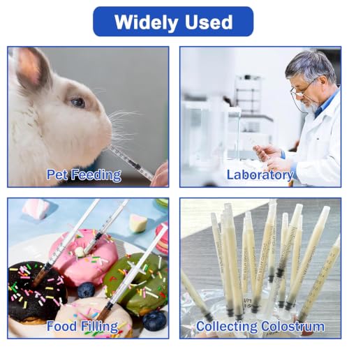 HXC 120 syringes 1 ml syringe sterile colostrum syringe without needle | 1ml Syringe Colostrum Collector Dosing Syringe Plastic Individually Packed Syrings for Colostrum Collecting Animal Feeding