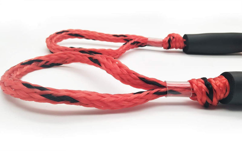 Boat Bungee Dock Lines Mooring Rope Boats Accessories, Quick Docking Lines for Boat Non Jerking 3.5 ft 2 Pack Red& Black Spot