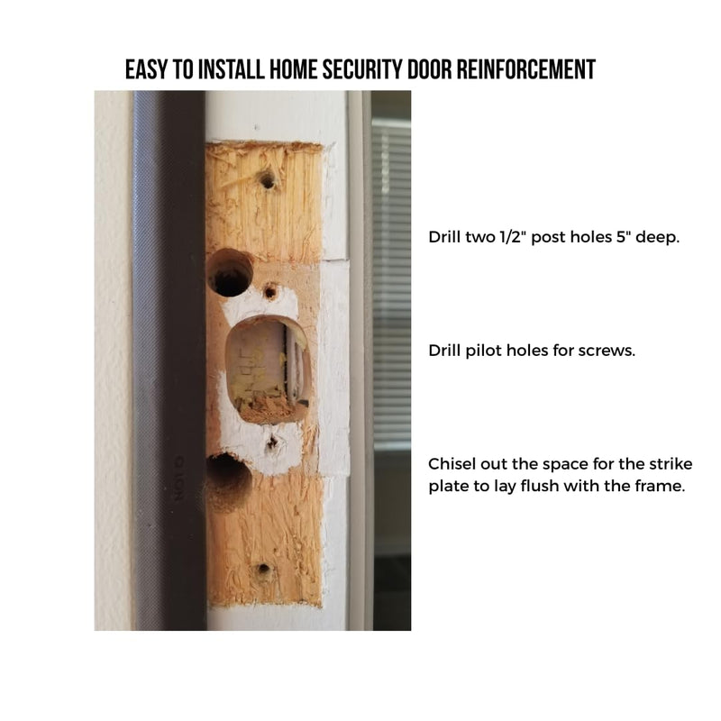 Door Reinforcement Lock | Kick-Proof Deadbolt Strike Plate | Ultimate Home Security & Break-in Prevention | Strengthens Door Frame Against Forced Entry Black