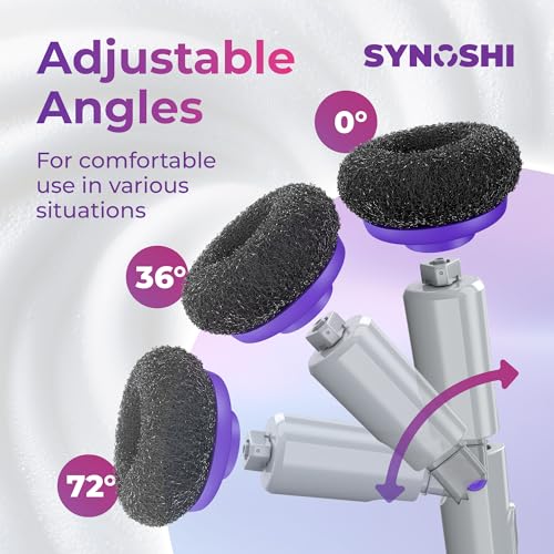 Synoshi PRO Electric Spin Scrubber Steel Brush Set for Cleaning (2 Units) Perfect for Grills, Ovens. Power Scrubber Steel Brush Heads for Intensive Cleaning