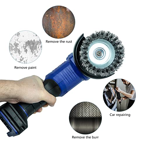 SALI 6 Pack Wire Cup Brush, 4 Inch Twisted Knotted Cup Brush for Grinders, with 5/8-11 Inch Arbor for Heavy Cleaning Rust, Stripping and Abrasive, for Angle Grinder Twiste Wire 6.0