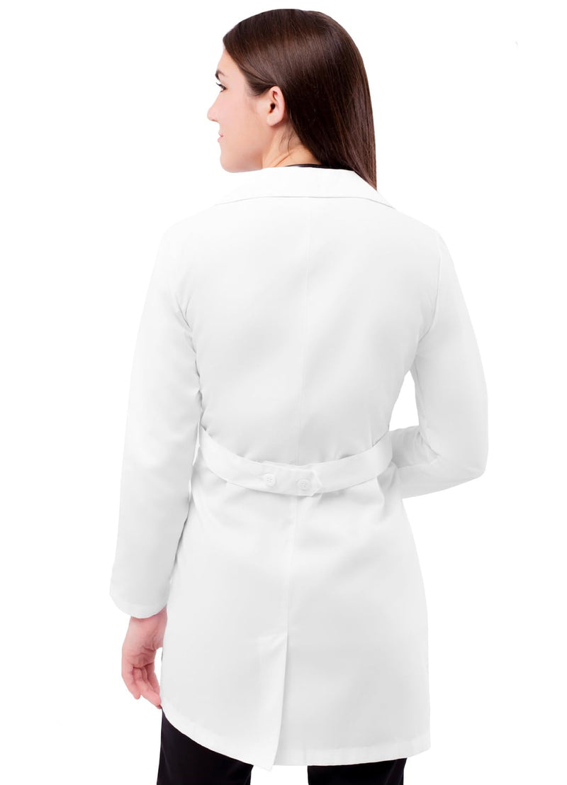 Adar Universal Lab Coats for Women - Belted 33" Lab Coat Small White