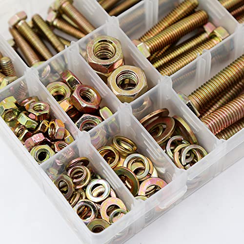 224PCS Grade 8.8 M6 M8 M10 Heavy Duty Bolts and Nuts Assortment Kit Includes 8 Most Common Sizes M6,M8,M10--Bolts and Nuts Kit