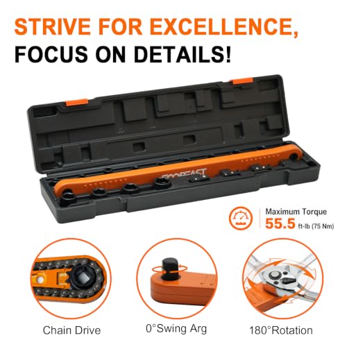 Pro Offset Extension Wrench 19PCS, Impact Wrench Extender Tools Socket Set 16.34inch Orange