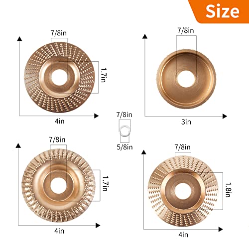 Pomsare 5PCS Angle Grinder Wood Carving Set, Sanding and Polishing Disc 5 PCS