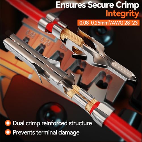 Preciva Mini-Fit Jr Kit Crimping Tool, with 12 Types 2-10 Pin Molex 4.2mm Connector, AWG 28-16 Terminals Terminals Crimping Pliers Compatible Dupont, Molex, KF2510