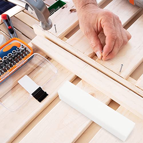 LEXININ 11.8 x 2.4 x 2.4 Inches Large NylonTapping Block, UHMW Plastic Tapping Block, Rectangular Solid Nylon Tapping Block for Engineering, Flooring, DIY, White